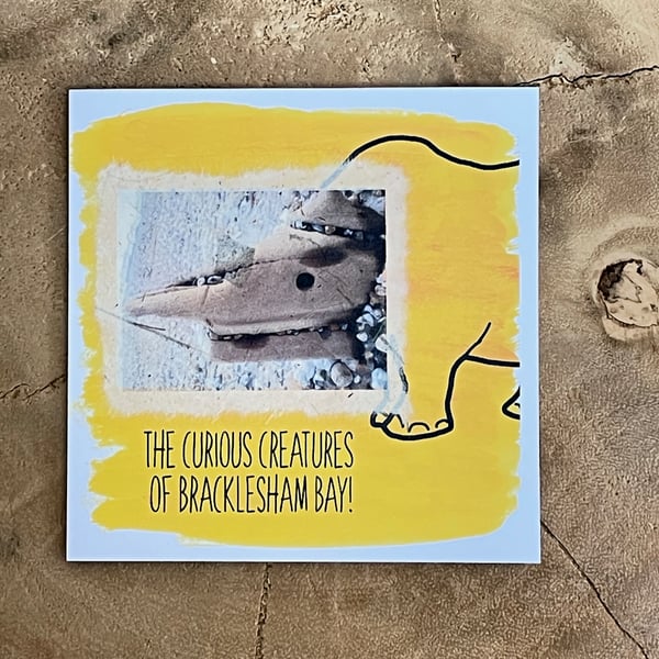 Rhino; greetings card, blank inside and printed on card and handmade paper