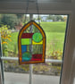 Stained Glass Suncatcher,  Gothic Arch Design - Image 1