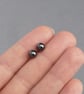 Black Swarovski Pearl Stud Earrings - Simple Everyday Dark Grey Studs - Gifts - Image 4