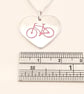 Bicycle Heart Pendant (Large), Handmade Jewellery for Cyclist - Image 2