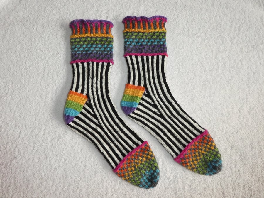 Socks 4ply Knitting. Multicolour Sock Knitting Pattern PDF Download PDF Pattern