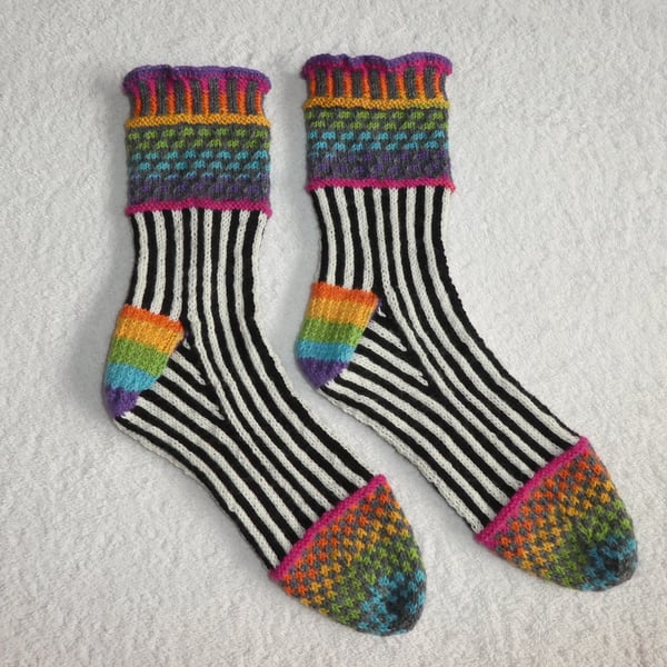 Socks 4ply Knitting. Multicolour Sock Knitting Pattern PDF Download PDF Pattern