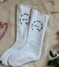 Hand embroidered Christmas Stocking, Personalised, Linen - Image 2