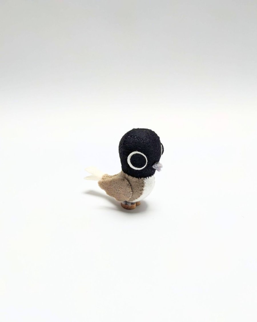 Quiet Bird - Wool Felt Sculpture