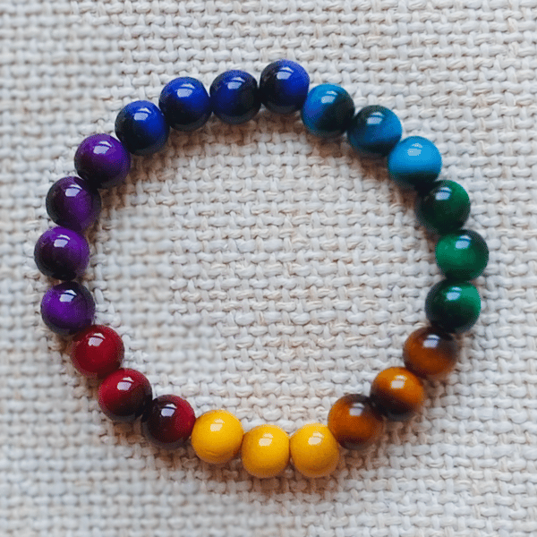 Ladies Chakra Yoga Meditation Elastic Bead Bracelet