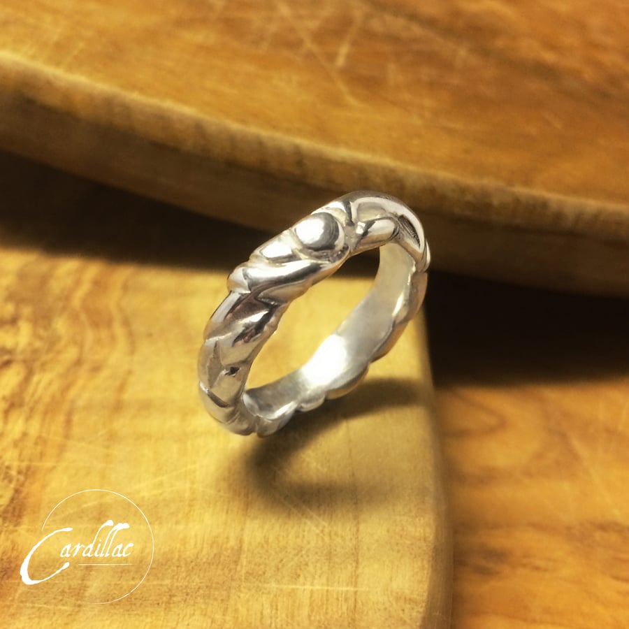 Chunky Abstract Silver Band Ring