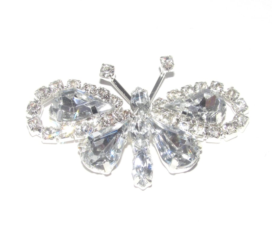 10pcs Butterfly Rhinestone Diamante Crystal Embellishment
