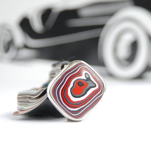 Red Harley fordite pendant