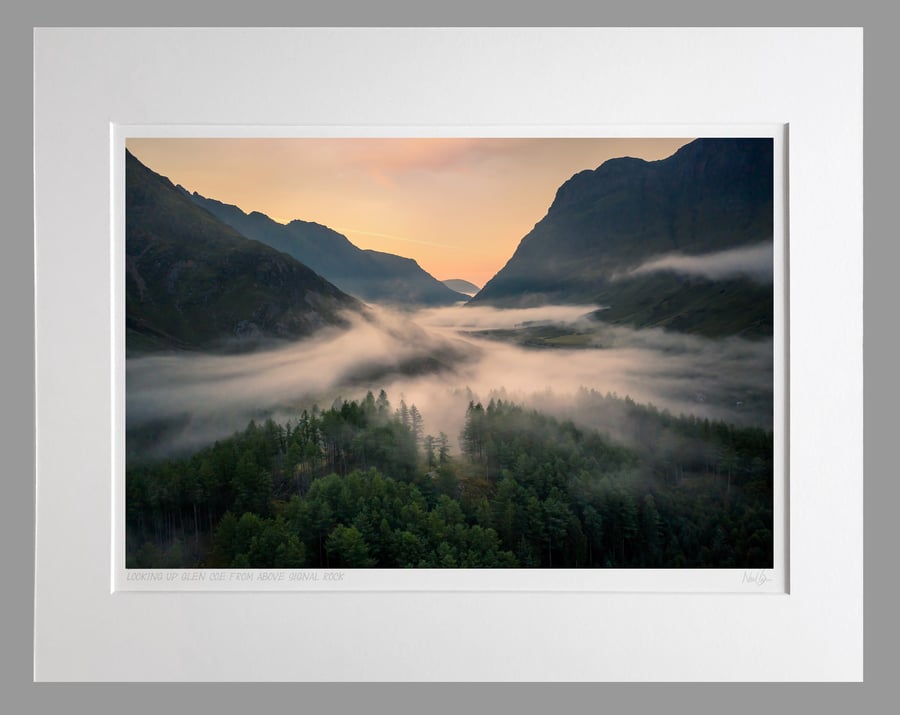 Aonach Eagach Ridge, Bidean nam Bian and Glen Coe - A3 (50x40cm) Unframed Print
