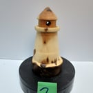 Handmade Yew wood Light house ornament, 