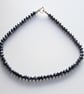 Metallic Blue Crystal Bead Choker - UK Free Post - Image 1