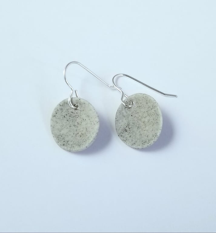 Earrings CHOOSE COLOUR Ceramic Drop Hanging Round Sterling Silver 3 UK Post