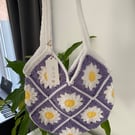 Crochet Granny Square Daisy Bag