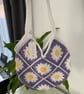 Crochet Granny Square Daisy Bag