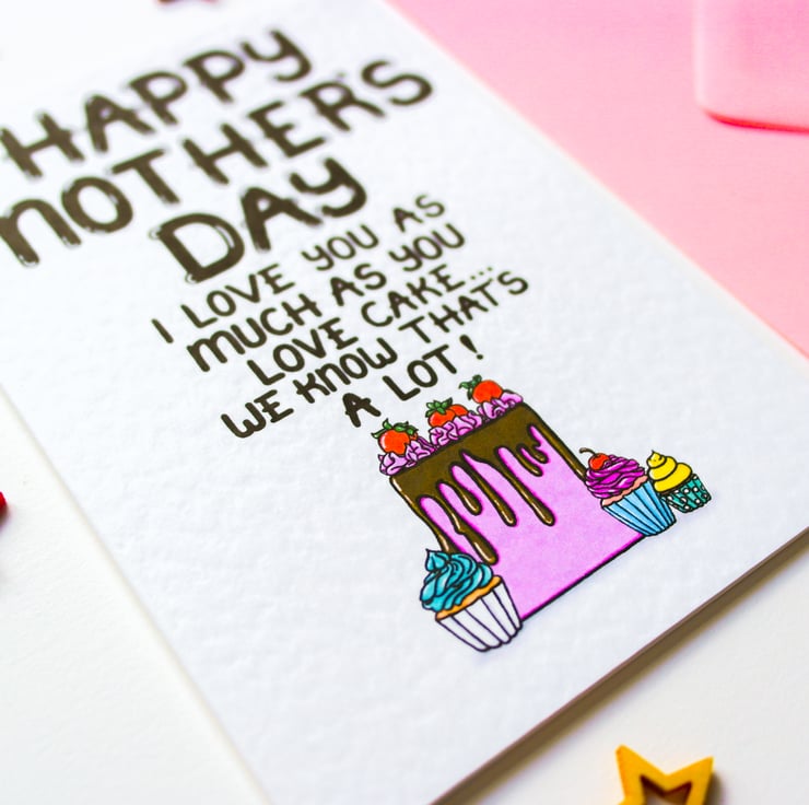 Funny Mother's Day Card For A Cake Loving Mum, ... - Folksy