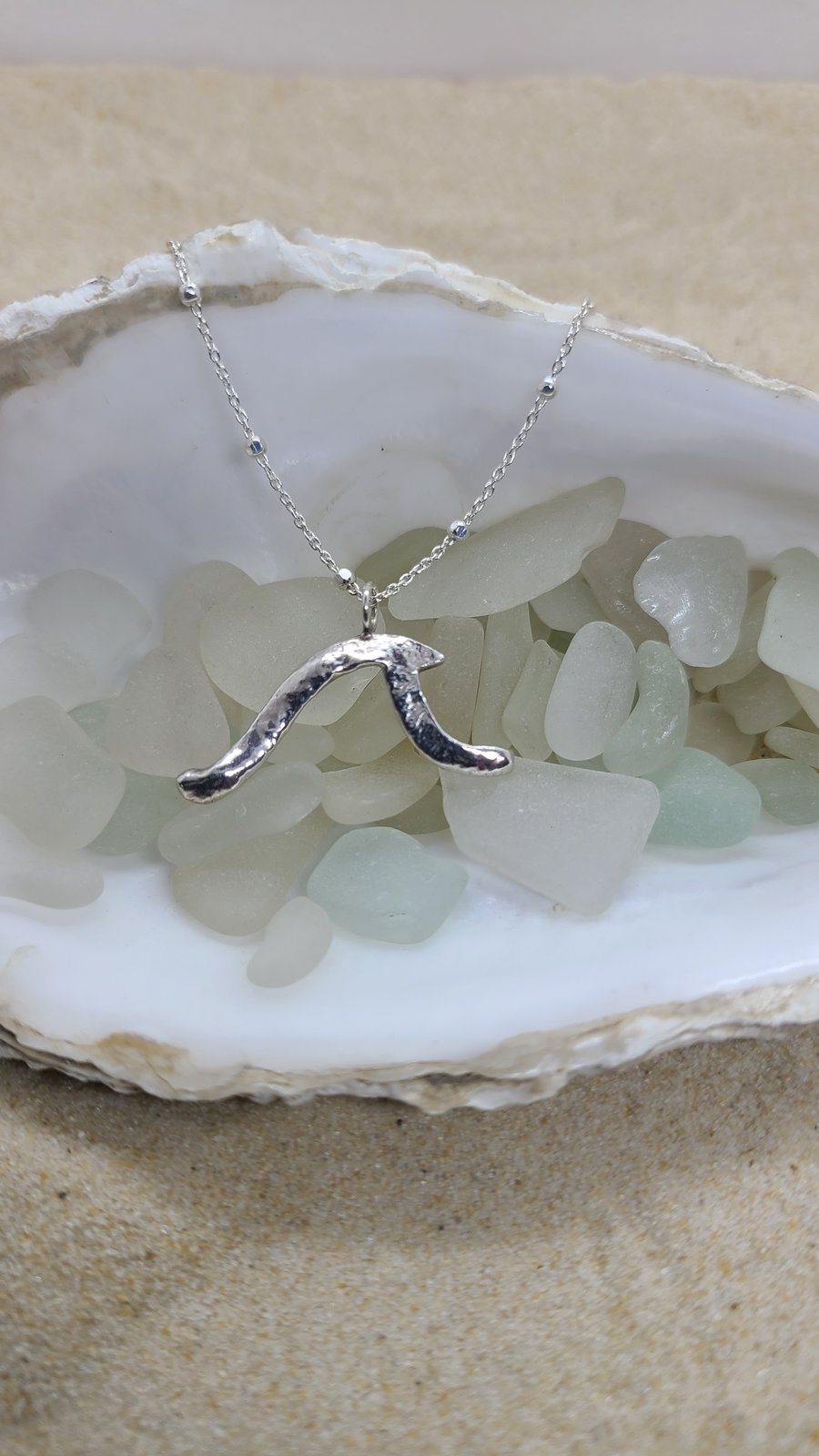 Silver wave pendant P20