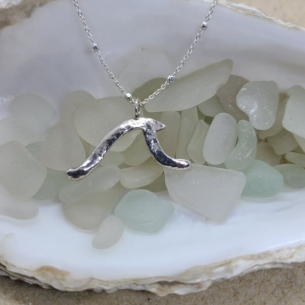 Silver wave pendant P20
