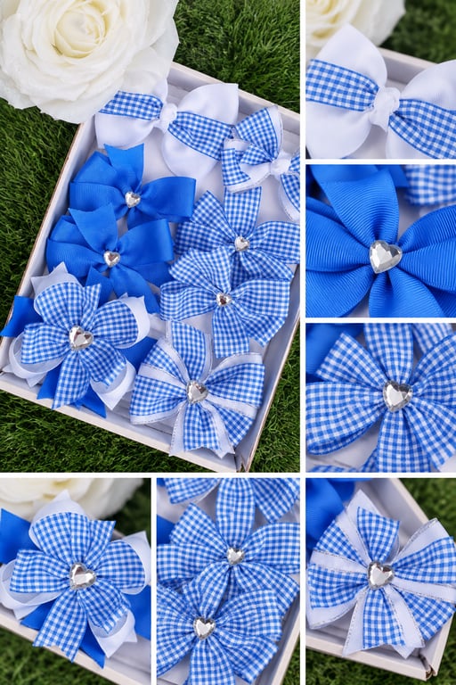 Sophia's Handmade 8-Piece School Sets- Royal & White