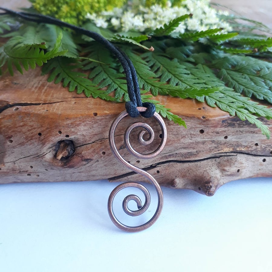 Large Celtic Copper Pendant, Viking Necklace, Druid Jewellery