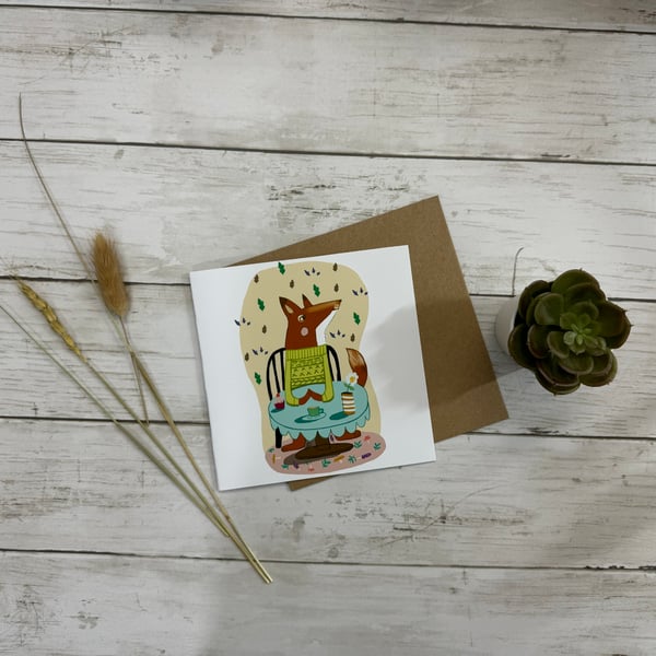 Fox Greetings Card Autumnal Woodland Animal