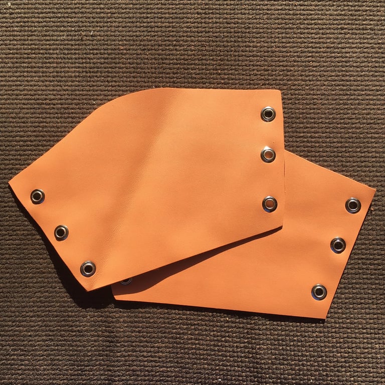 Sm Pair of peach coloured soft leather bracers - FREE SHIPPING
