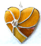 Golden Wedding Heart Swirl Stained Glass Suncatcher Handmade Gold  Anniversary - Image 4
