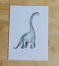 Diplodocus,  dinosaur art print, watercolour galaxy  - Image 1