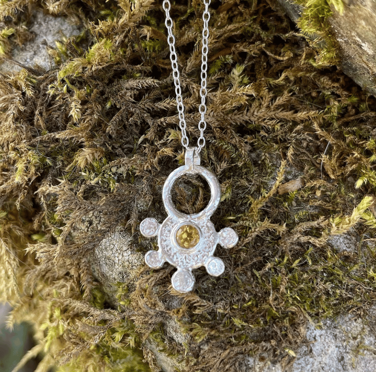 Sterling Silver Citrine Pendant Necklace – Rana Citrine Chain Necklace
