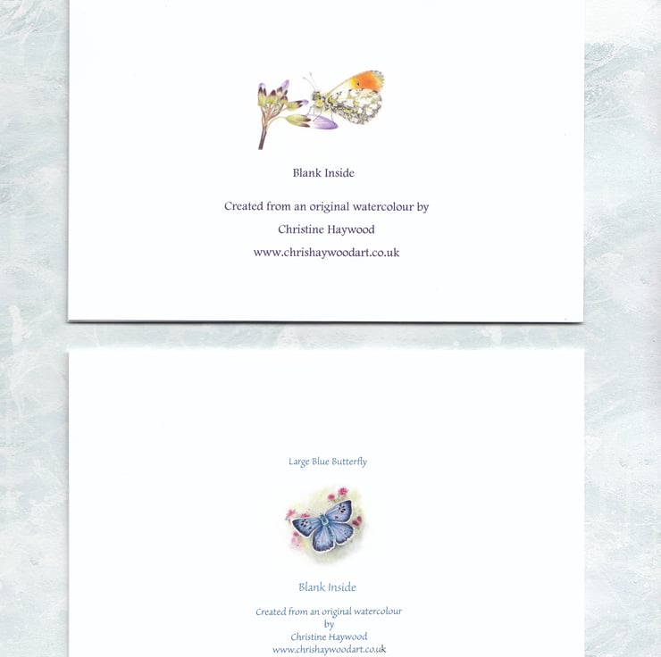 Butterfly Greetings Cards, 2 Card Pack - Folksy