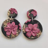 Floral polymer clay earrings