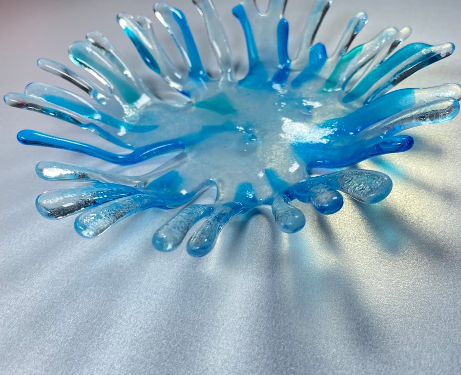 Splash - fused glass ddecorative or functional dish 