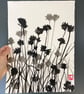 Botanical art, Chive Flowers, shadow painting, original, handmade, signed - Image 1