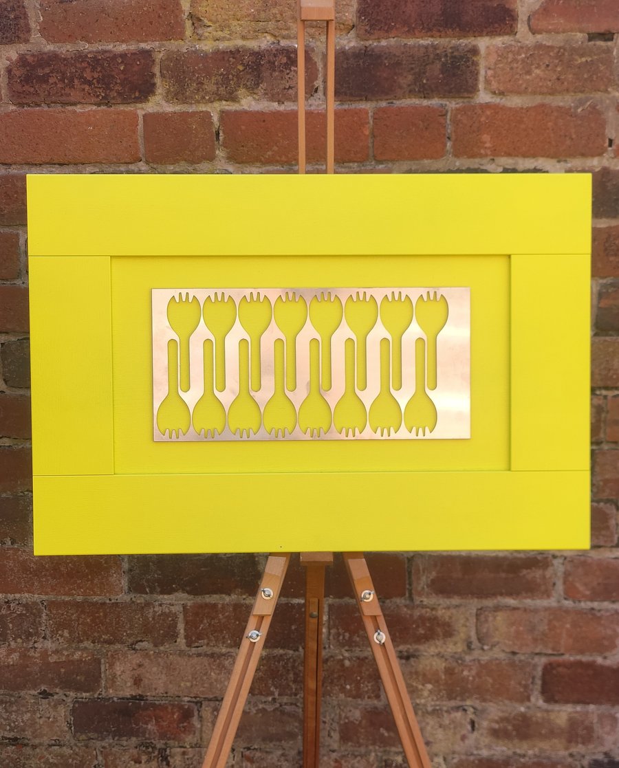 Sheffield Steel Spork Art Yellow