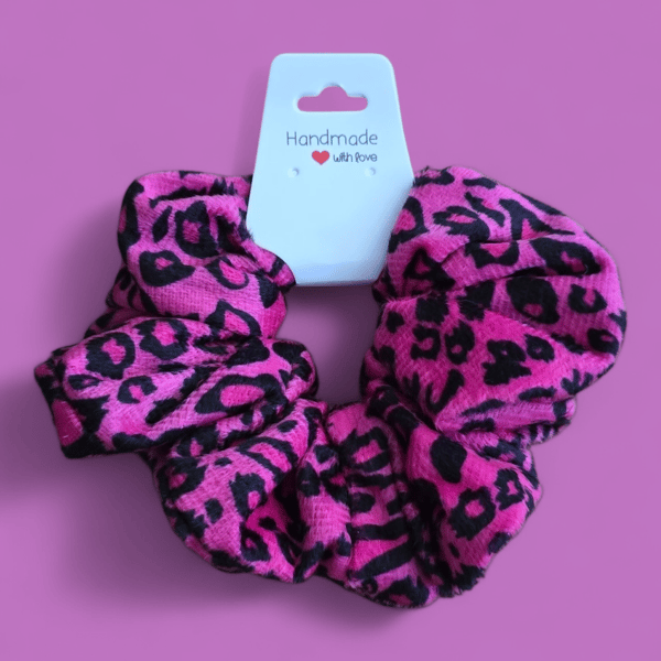 Handmade faux fur hair scrunchie