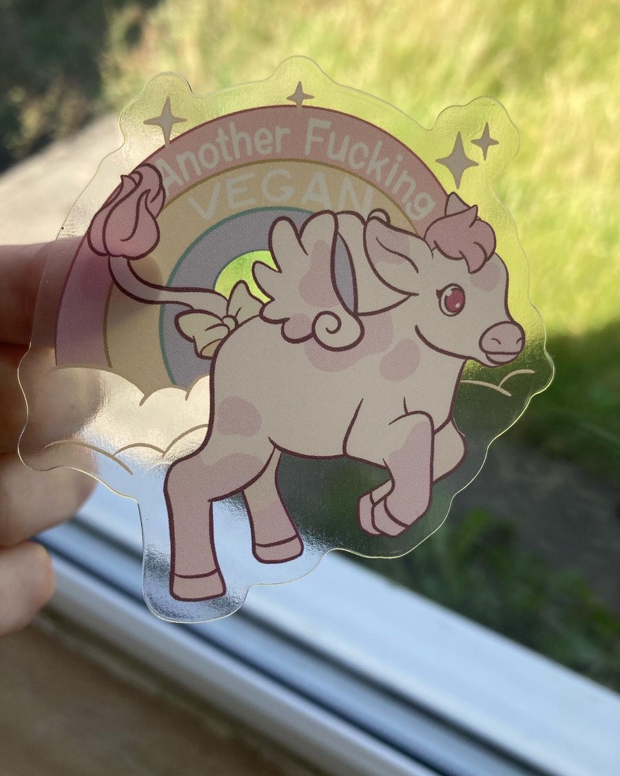 Another f-ing vegan transparent sticker