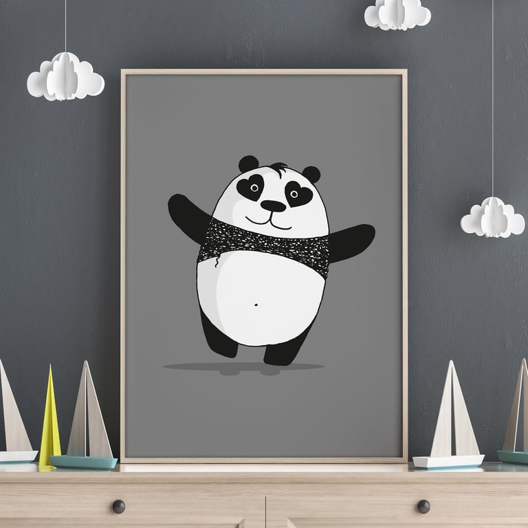Hug Me Panda Wall Art Print, Nursery Print, Panda Print, Panda Wall Art
