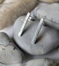 Pebble Textured Bar Stud Earrings, Handmade Sterling Silver Studs - Image 3
