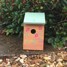 Hand Painted Pink Flowered Bird House