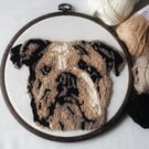 Custom Bulldog Wall Art Needle Punch Embroidery