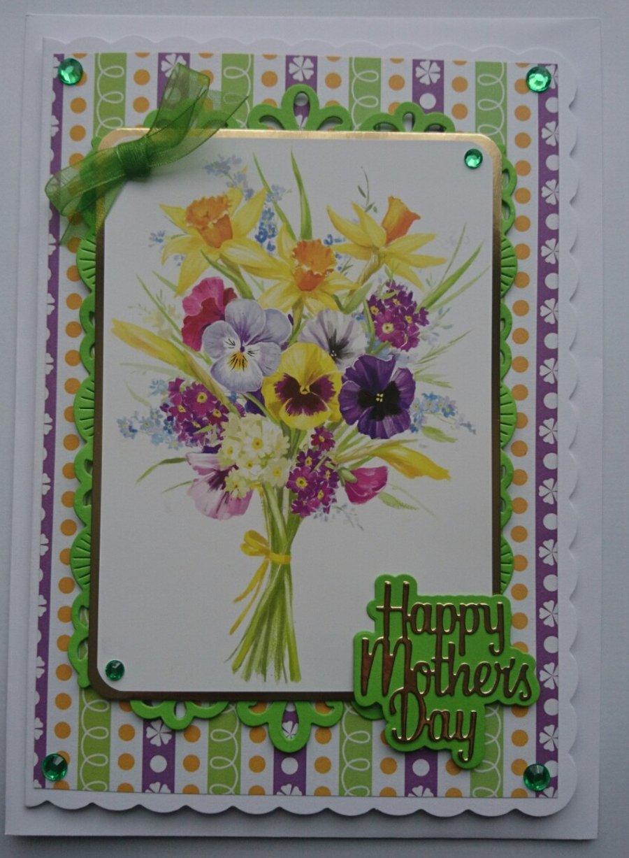 Mother's Day Card Happy Mother's Day Bouquet of Spring Flowers