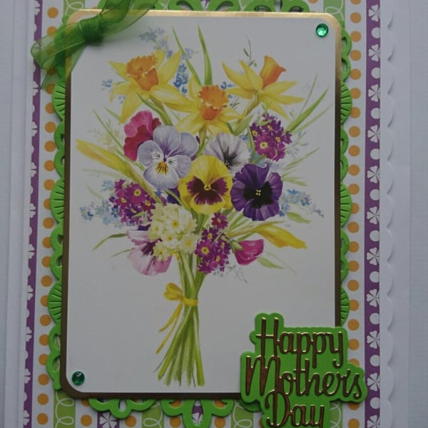 Mother's Day Card Happy Mother's Day Bouquet of Spring Flowers