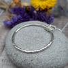 Sterling Silver Long Hammered Ring Necklace