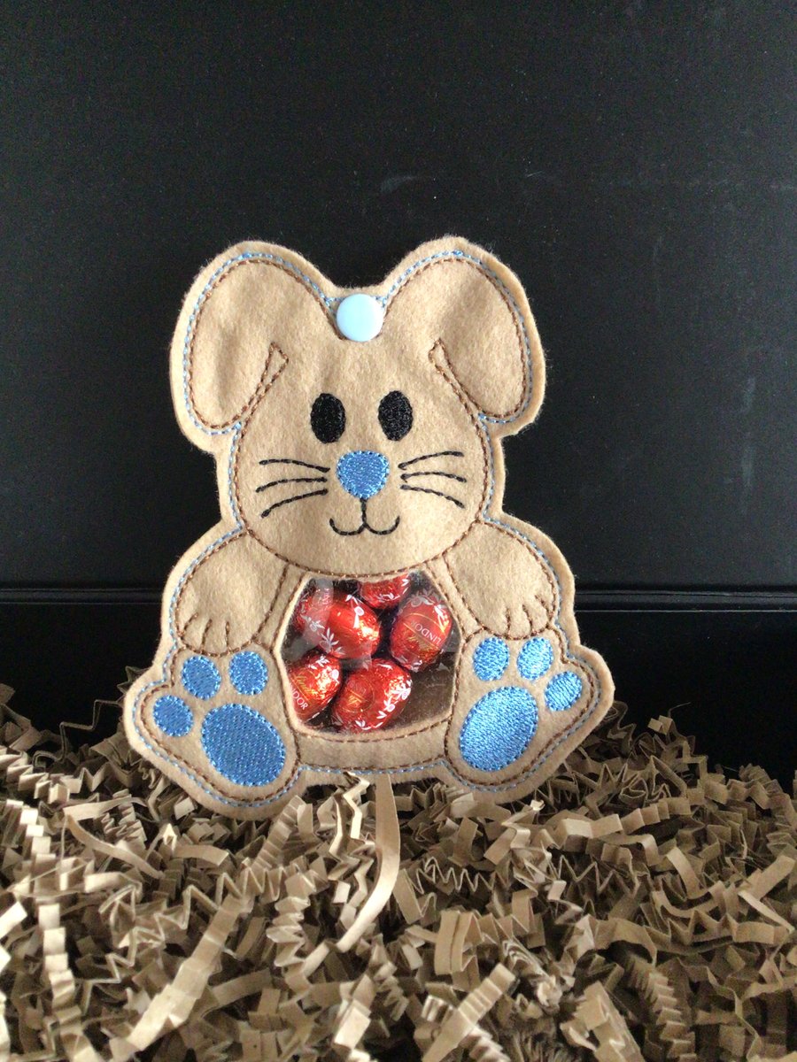 Easter treat bags, bunny, blue, brown. Large,