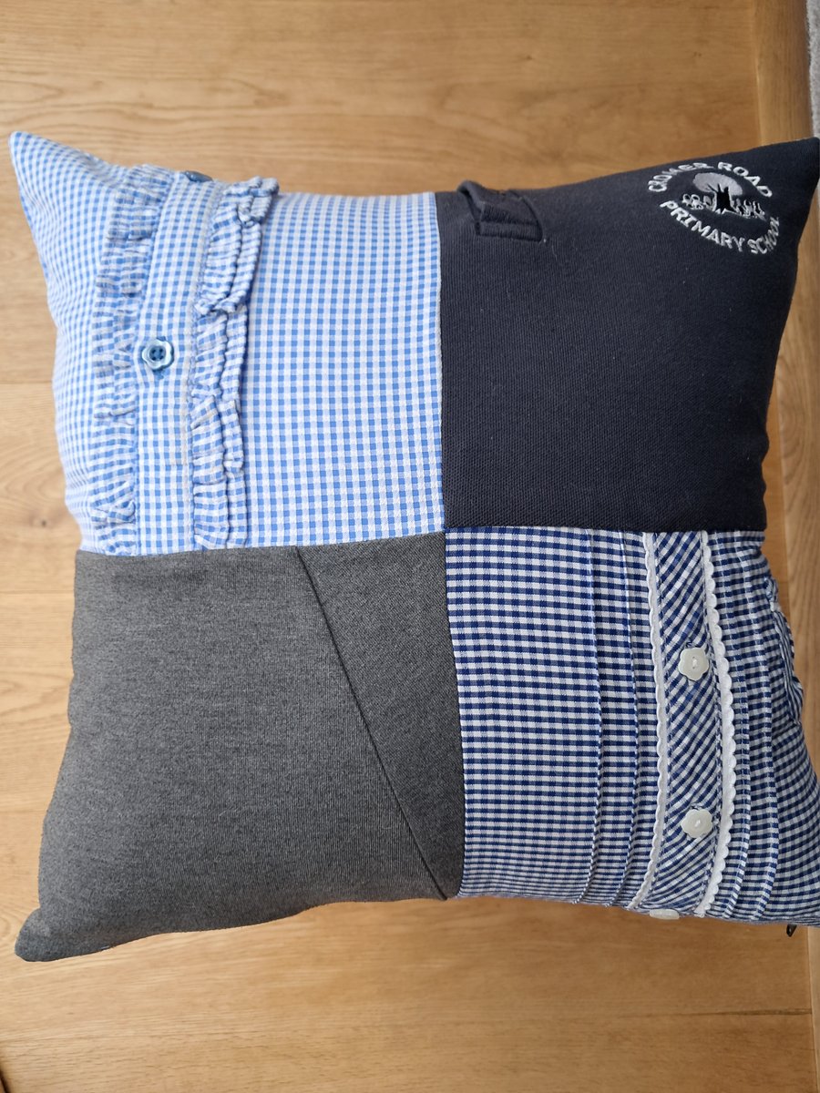 School leaver keepsake and memory cushion