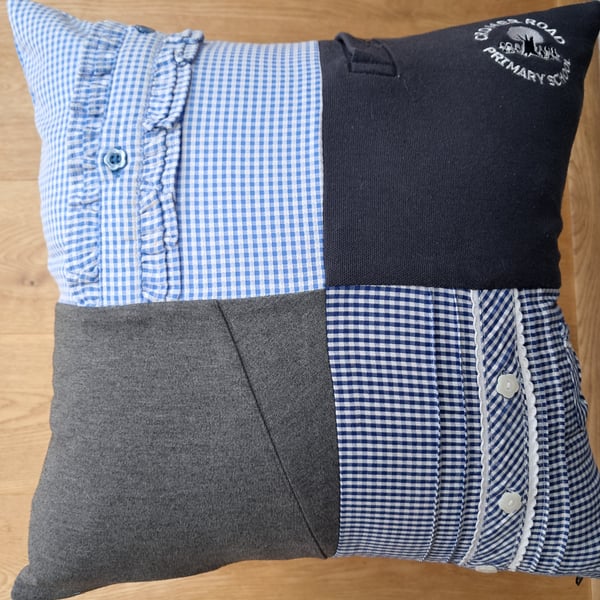 School leaver keepsake and memory cushion