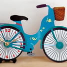 Bicycle Clock - 28cm wide, sent Post Free