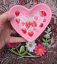 Strawberry Pink heart shaped ceramic ring dish  - Image 6