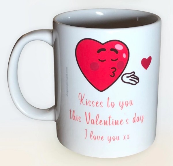 Kisses to you this Valentine’s Day I love you xx mug. Mugs for Valentine's Day