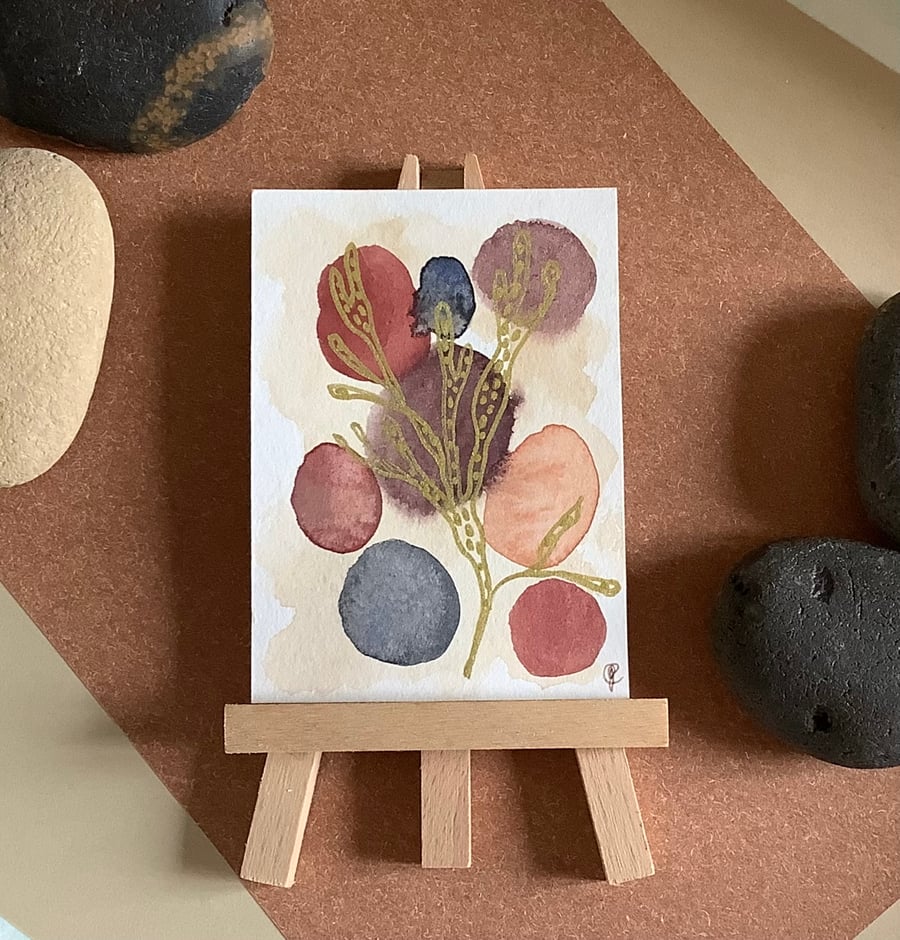 Aceo “Golden Weed” hand painted original artwork