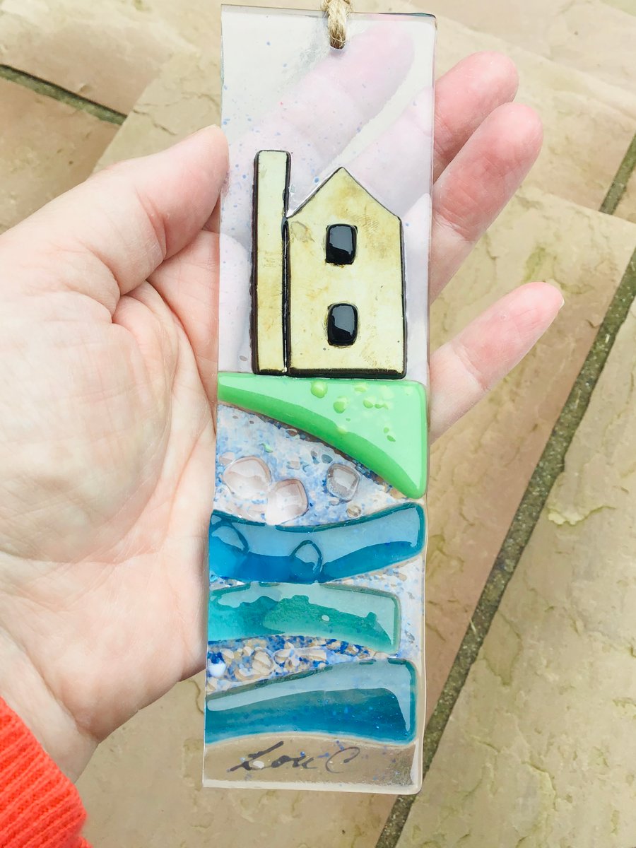 Fused glass Cornish tin mine hanging 